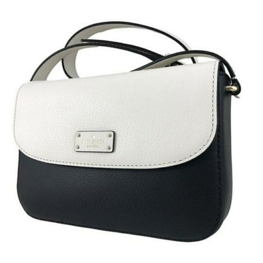 Kate spade black and white (cream) leather cross body